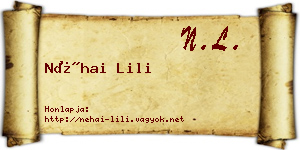 Néhai Lili névjegykártya