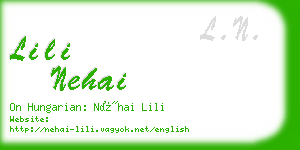 lili nehai business card